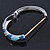Cobalt Blue/ Azure Enamel Crystal Hinged Bangle Bracelet In Silver Tone - 18cm L - view 4