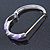 Purple/ Violet Enamel Crystal Hinged Bangle Bracelet In Silver Tone - 18cm L - view 4