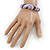 Purple/ Violet Enamel Crystal Hinged Bangle Bracelet In Silver Tone - 18cm L - view 2