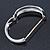 Black/ White Enamel Crystal Hinged Bangle Bracelet In Silver Tone - 18cm L - view 4