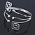 Silver Tone Greek Style Square, Crystal Upper Arm/ Armlet Bracelet - 27cm L - view 9