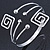 Silver Tone Greek Style Square, Crystal Upper Arm/ Armlet Bracelet - 27cm L - view 3