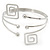Silver Tone Greek Style Square, Crystal Upper Arm/ Armlet Bracelet - 27cm L - view 12