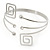 Silver Tone Greek Style Square, Crystal Upper Arm/ Armlet Bracelet - 27cm L - view 14