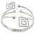 Silver Tone Greek Style Square, Crystal Upper Arm/ Armlet Bracelet - 27cm L