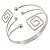 Silver Tone Greek Style Square, Crystal Upper Arm/ Armlet Bracelet - 27cm L - view 2