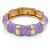 Light Purple Enamel Segmental Hinged Bangle Bracelet In Gold Plating - 19cm L - view 6
