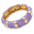 Light Purple Enamel Segmental Hinged Bangle Bracelet In Gold Plating - 19cm L - view 7