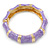 Light Purple Enamel Segmental Hinged Bangle Bracelet In Gold Plating - 19cm L - view 8