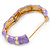 Light Purple Enamel Segmental Hinged Bangle Bracelet In Gold Plating - 19cm L - view 4