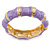 Light Purple Enamel Segmental Hinged Bangle Bracelet In Gold Plating - 19cm L - view 5