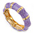 Light Purple Enamel Segmental Hinged Bangle Bracelet In Gold Plating - 19cm L - view 9