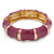Plum Enamel Segmental Hinged Bangle Bracelet In Gold Plating - 19cm L - view 6
