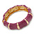 Plum Enamel Segmental Hinged Bangle Bracelet In Gold Plating - 19cm L - view 7