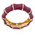 Plum Enamel Segmental Hinged Bangle Bracelet In Gold Plating - 19cm L - view 4