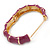 Plum Enamel Segmental Hinged Bangle Bracelet In Gold Plating - 19cm L - view 3