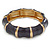 Dark Grey Enamel Segmental Hinged Bangle Bracelet In Gold Plating - 19cm L - view 5