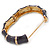 Dark Grey Enamel Segmental Hinged Bangle Bracelet In Gold Plating - 19cm L - view 3