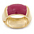 Chunky Cream/ Plum Enamel Hinged Bangle Bracelet In Gold Tone - 19cm L - view 7