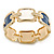 Navy Blue/ White Enamel Square, Crystal Hinged Bangle Bracelet In Gold Tone - 19cm L - view 6