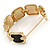 Black/ White Enamel Square, Crystal Hinged Bangle Bracelet In Gold Tone - 19cm L - view 5