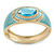 Aqua Blue Enamel Crystal Hinged Bangle Bracelet In Gold Plating - 18cm L - view 8