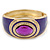 Purple Enamel Crystal Hinged Bangle Bracelet In Gold Plating - 18cm L - view 7