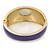 Purple Enamel Crystal Hinged Bangle Bracelet In Gold Plating - 18cm L - view 6