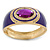 Purple Enamel Crystal Hinged Bangle Bracelet In Gold Plating - 18cm L - view 8