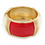 Chunky Cream/ Raspberry Enamel Hinged Bangle Bracelet In Gold Tone - 19cm L - view 2