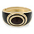 Black Enamel Crystal Hinged Bangle Bracelet In Gold Plating - 18cm L - view 7