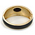 Black Enamel Crystal Hinged Bangle Bracelet In Gold Plating - 18cm L - view 5