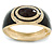 Black Enamel Crystal Hinged Bangle Bracelet In Gold Plating - 18cm L - view 6