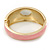 Dusty Pink Enamel Crystal Hinged Bangle Bracelet In Gold Plating - 18cm L - view 4