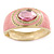 Dusty Pink Enamel Crystal Hinged Bangle Bracelet In Gold Plating - 18cm L - view 8