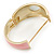 Dusty Pink Enamel Crystal Hinged Bangle Bracelet In Gold Plating - 18cm L - view 3