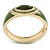 Olive Green Enamel Crystal Hinged Bangle Bracelet In Gold Plating - 18cm L - view 6