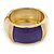 Chunky Cream/ Purple Enamel Hinged Bangle Bracelet In Gold Tone - 19cm L - view 6
