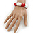 Red/ White Enamel Segmental Hinged Bangle Bracelet In Rhodium Plating - 19cm L - view 4