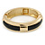 Gold Plated Black Resin Round Hinged Bangle Bracelet - 19cm L - view 6