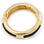 Gold Plated Black Resin Round Hinged Bangle Bracelet - 19cm L - view 4