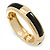 Gold Plated Black Resin Round Hinged Bangle Bracelet - 19cm L - view 8