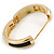 Gold Plated Black Resin Round Hinged Bangle Bracelet - 19cm L - view 3