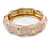 Dusty Pink Enamel Segmental Hinged Bangle Bracelet In Gold Plating - 19cm L - view 6