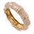 Dusty Pink Enamel Segmental Hinged Bangle Bracelet In Gold Plating - 19cm L - view 8