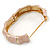 Dusty Pink Enamel Segmental Hinged Bangle Bracelet In Gold Plating - 19cm L - view 3