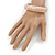 Dusty Pink Enamel Segmental Hinged Bangle Bracelet In Gold Plating - 19cm L - view 2