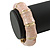 Dusty Pink Enamel Segmental Hinged Bangle Bracelet In Gold Plating - 19cm L - view 4