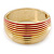 Red Enamel, 'Ruffled' Hinged Bangle Bracelet In Gold Plating - 19cm L - view 7