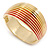 Red Enamel, 'Ruffled' Hinged Bangle Bracelet In Gold Plating - 19cm L - view 8